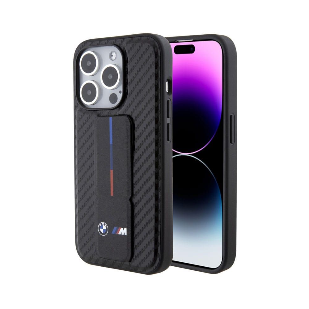 BMW M Grip stand Carbon Case For iPhone 15 Pro Max